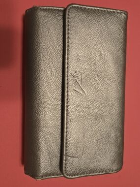 Sleek Metallic Gray Wallet Clutch